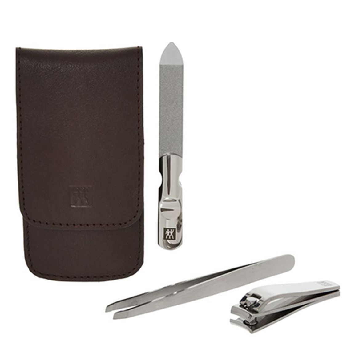 Three Piece Dark Brown Grooming Kit