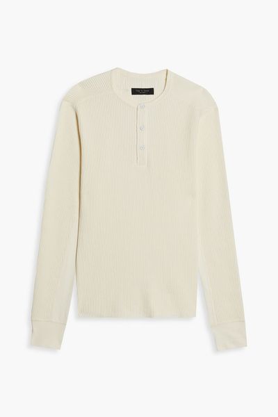 Devon Waffle-Knit Cotton Henley T-Shirt from Rag & Bone