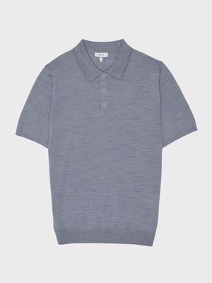 Merino Snap Button Polo T-Shirt