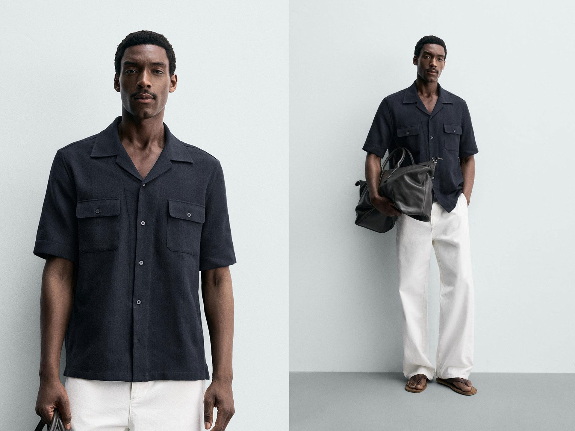 Jacquard Striped Shirt With Pockets