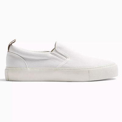 White Canvas Stargaze Slip On Trainers