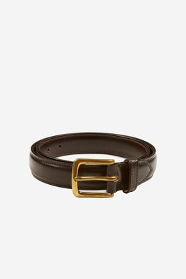 Fully Lined Bridle Leather Belt With Brass Buckle  from Drake’s