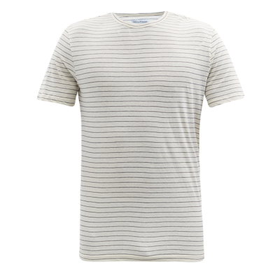 Striped Cotton Blend Jersey T-Shirt