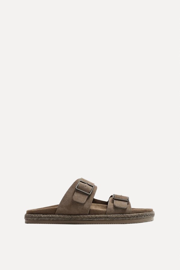 Double Strap Leather Sandals from Zara