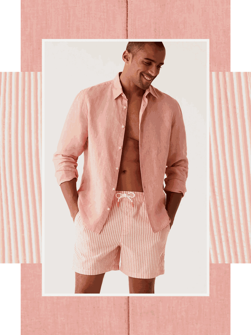 Quick Dry Striped Seersucker Swim Shorts, £25