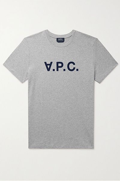 Logo-Flocked Cotton-Jersey T-Shirt from A.P.C.