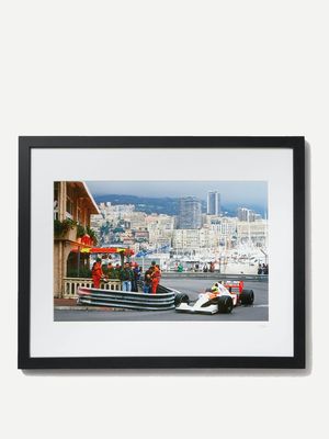 Framed 1991 Ayrton Senna, Monaco Grand Prix Print from Sonic Editions