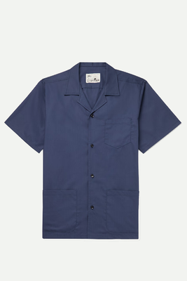 Traveler Camp-Collar Cotton-Blend Poplin Shirt from Bather