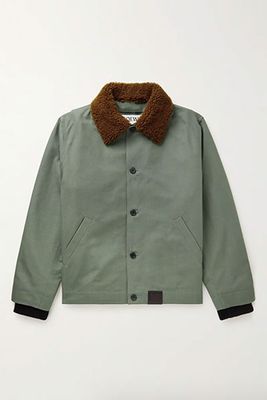 Shearling-Trimmed Cotton Canvas Jacket from Loewe