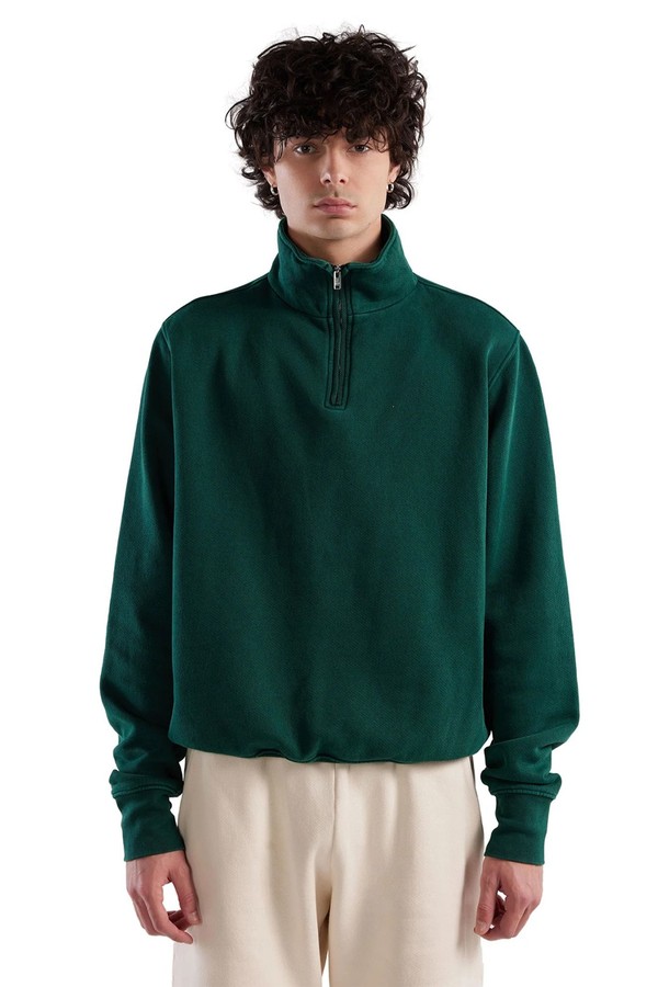Heavyweight Banded Yacht Half Zip from Les Tien
