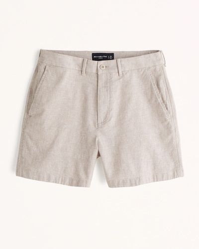 Linen-Blend Plainfront Shorts