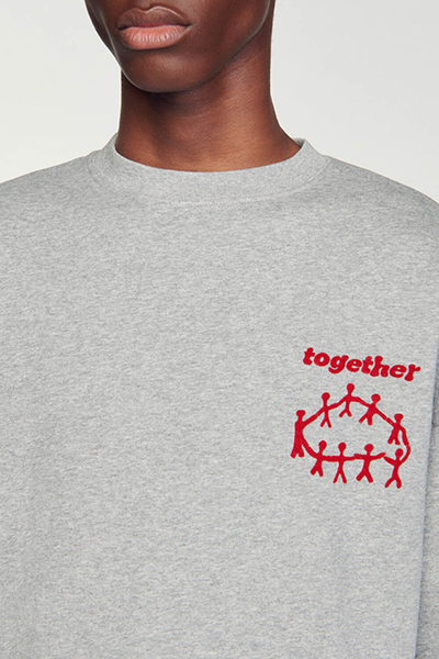 Together Slogan-Print Relaxed-Fit Cotton-Jersey Sweatshirt  from Sandro