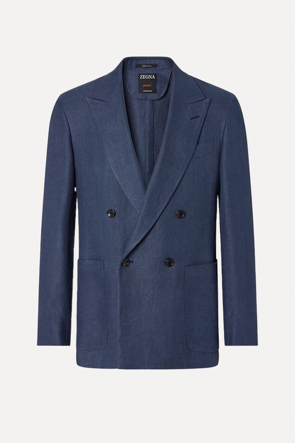 Crossover Linen Wool & Silk Jacket