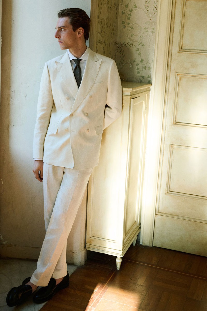 Amalfi 100% Linen Slim-Fit Suit Trousers