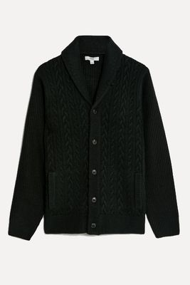 Cable Shawl Collar Cardigan from Marks & Spencer