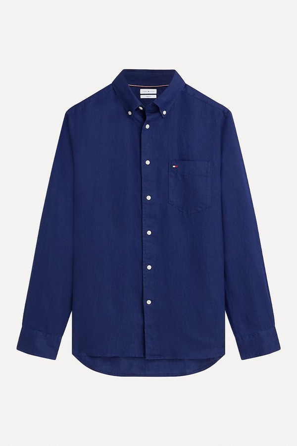 Regular Fit Washed Pure Linen Shirt