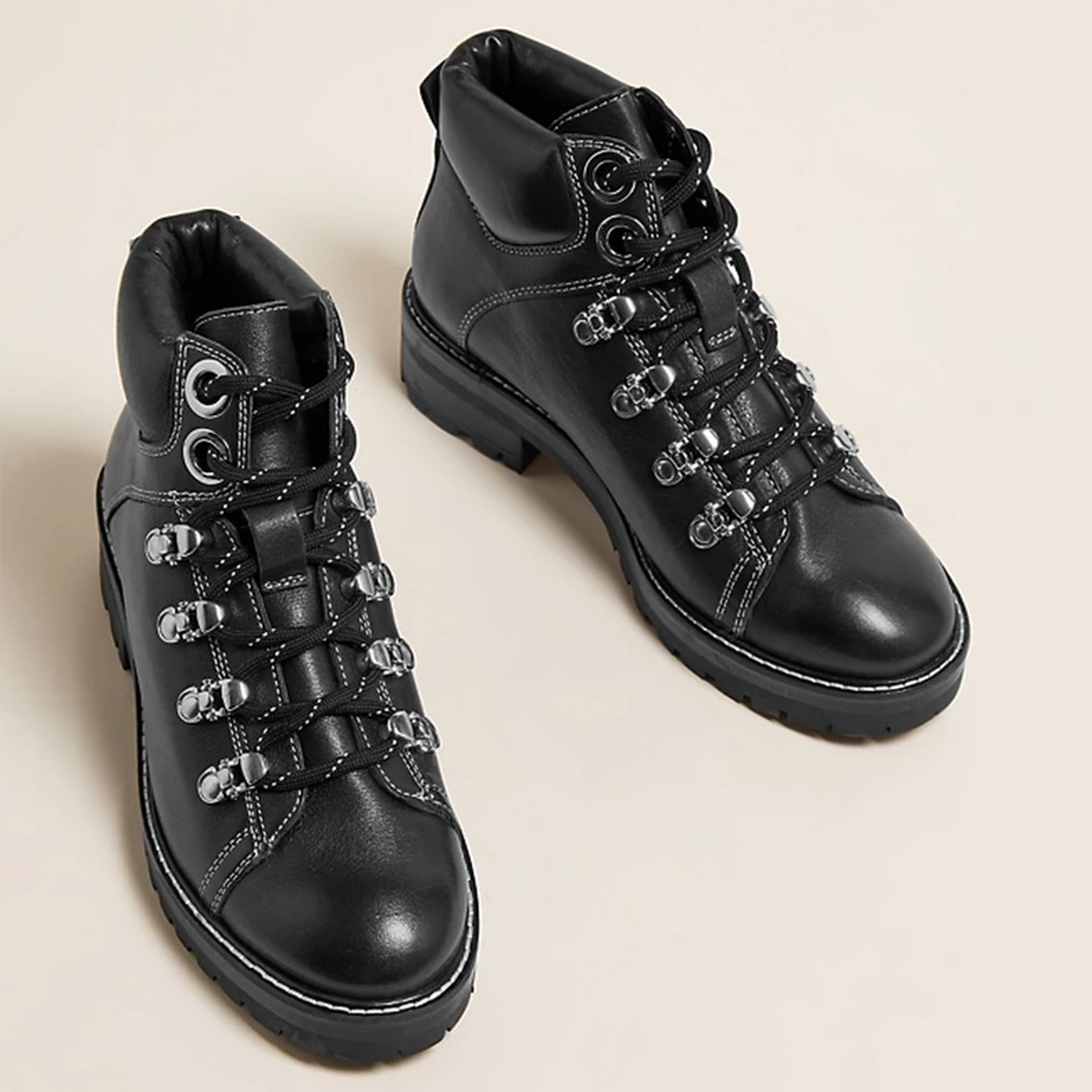 Leather Hiker Ankle Boots