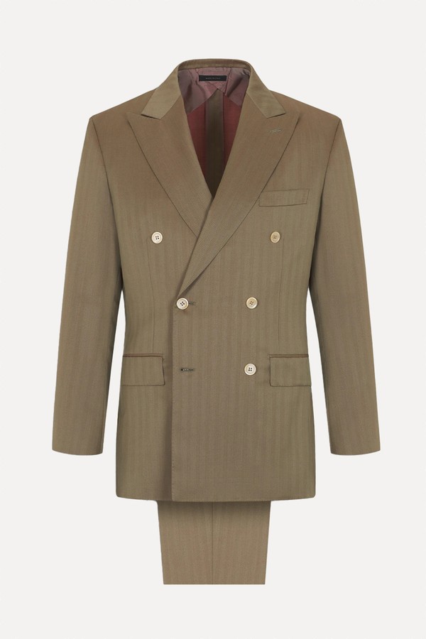 Iride Wool Double-Breasted Plume Suit