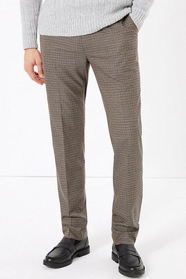 Micro Check Stretch Trousers from M&S