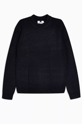 Navy And Black Chunky Jumper from Topman