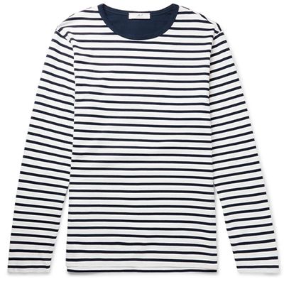 Striped Long-Sleeved Cotton-Jersey T-Shirt