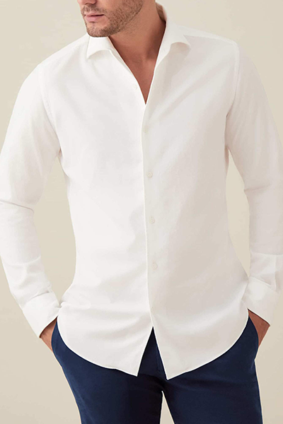White Brushed Cotton Shirt