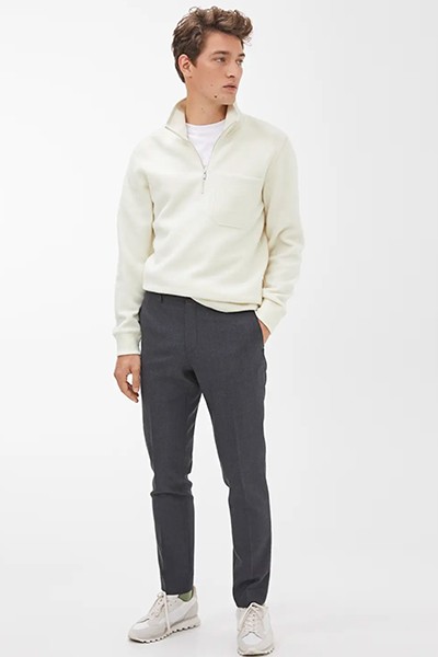 Wool Pile Half Zip Jumper