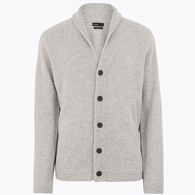 Pure Cashmere Shawl Neck Cardigan