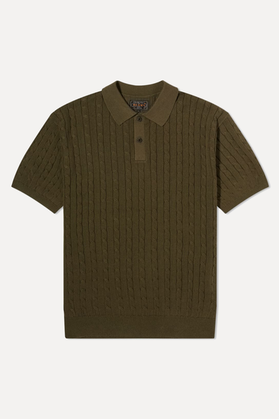 Plus Cable Knit Polo from Beams 