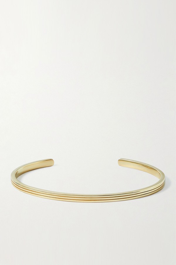 Stag Engraved Gold-Plated Cuff from Miansai