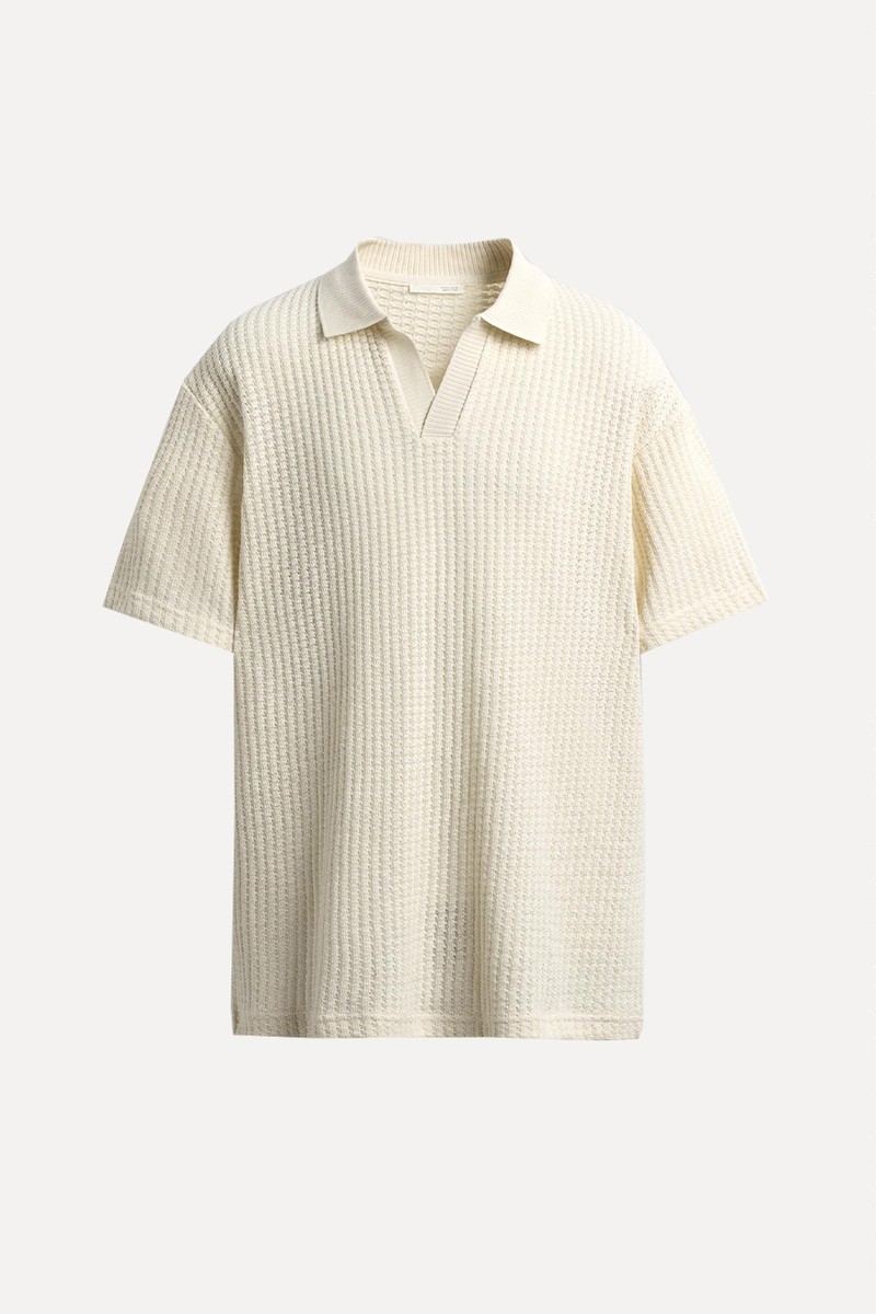 Basic Textured Polo Shirt