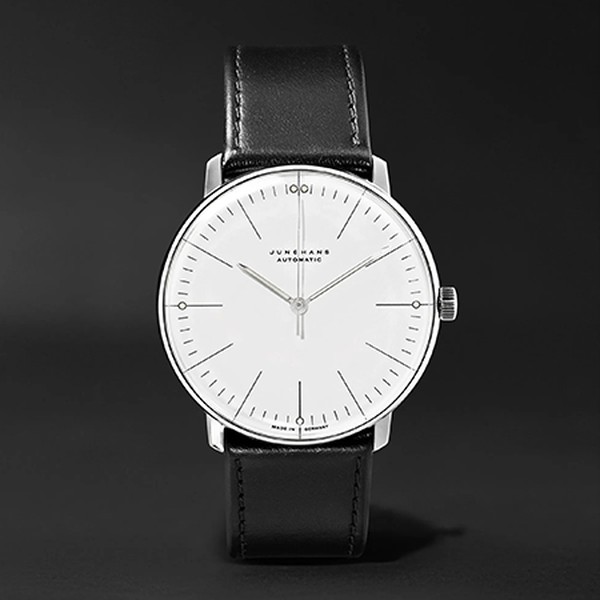 Max Bill Automatic 38mm Stainless Steel and Leather Watch from Junghans