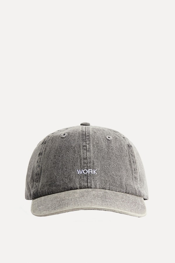 Embroidered-Motif Cotton Cap