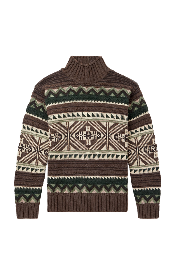 Cotton-Blend Jacquard Mock-Neck Sweater from Ralph Lauren