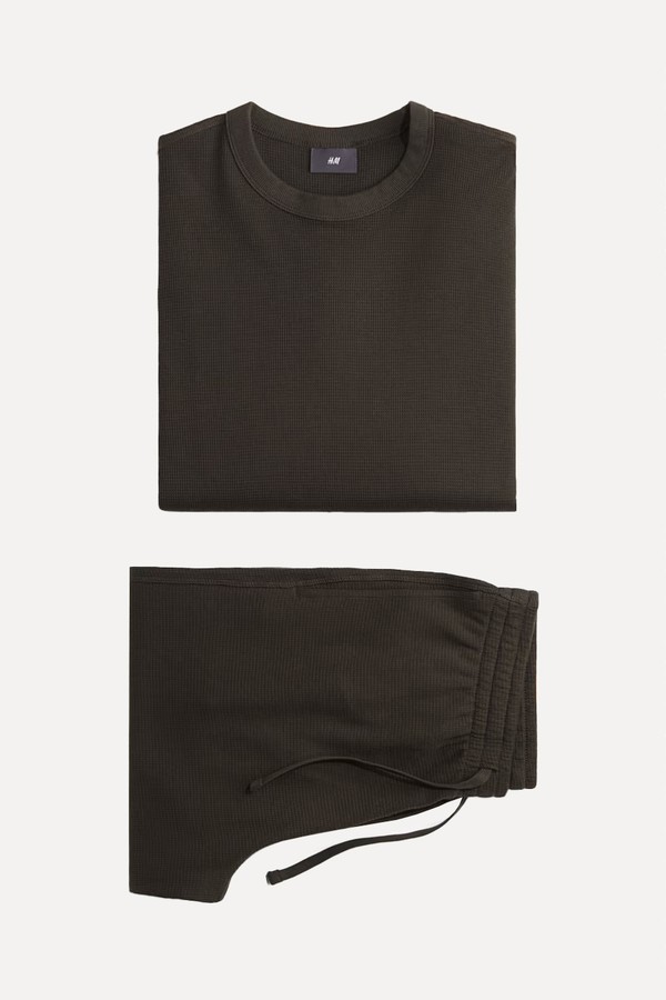 Waffled Cotton Pyjama Top & Bottoms from H&M