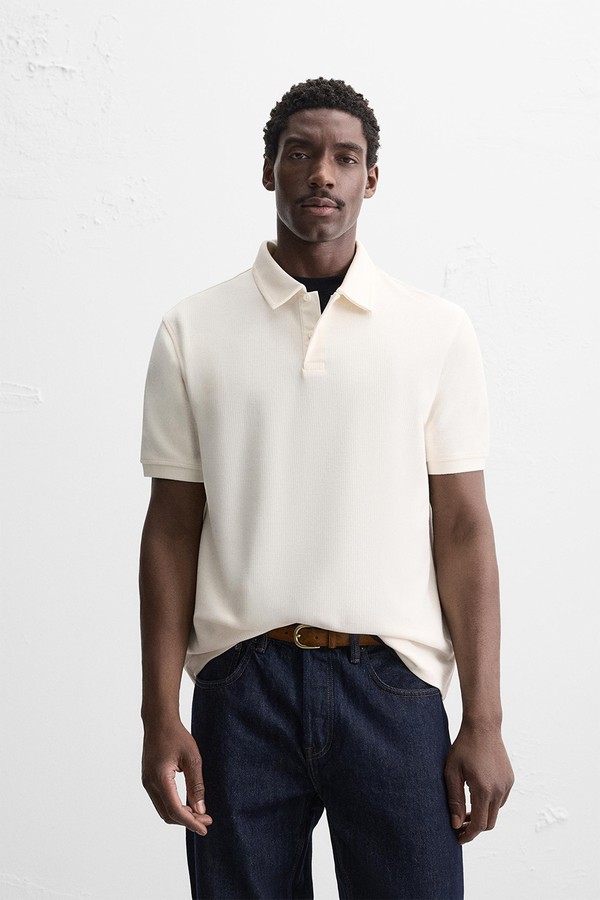 Basic Textured Polo Shirt