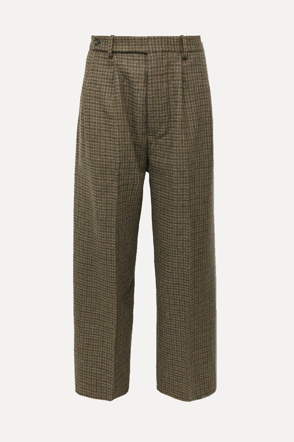 Morris Pleated Straight-Leg Houndstooth Wool Trousers from Bode