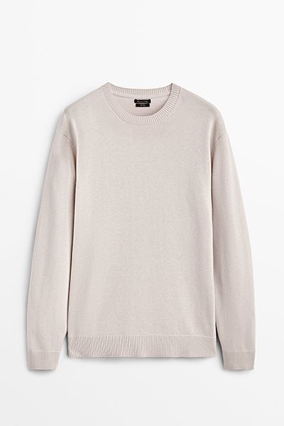 Crew Neck Cotton & Wool Sweater from Massimo Dutti