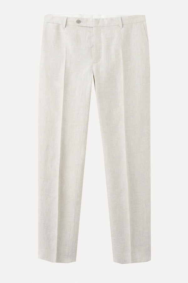 Boston Linen Blend Suit Trousers Regular Fit