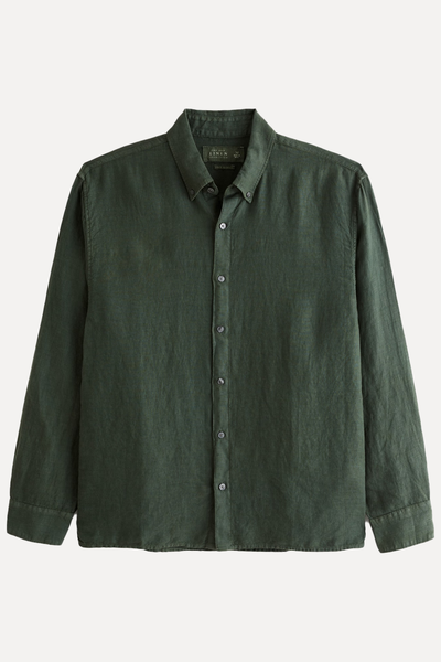 Linen Button-Up Shirt  from Abercrombie & Fitch 