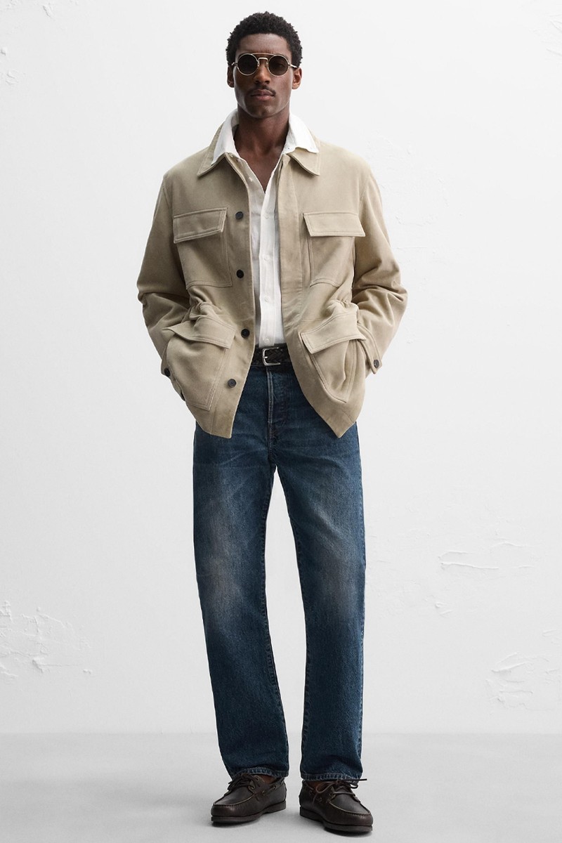 Suede Leather Parka With Pockets 