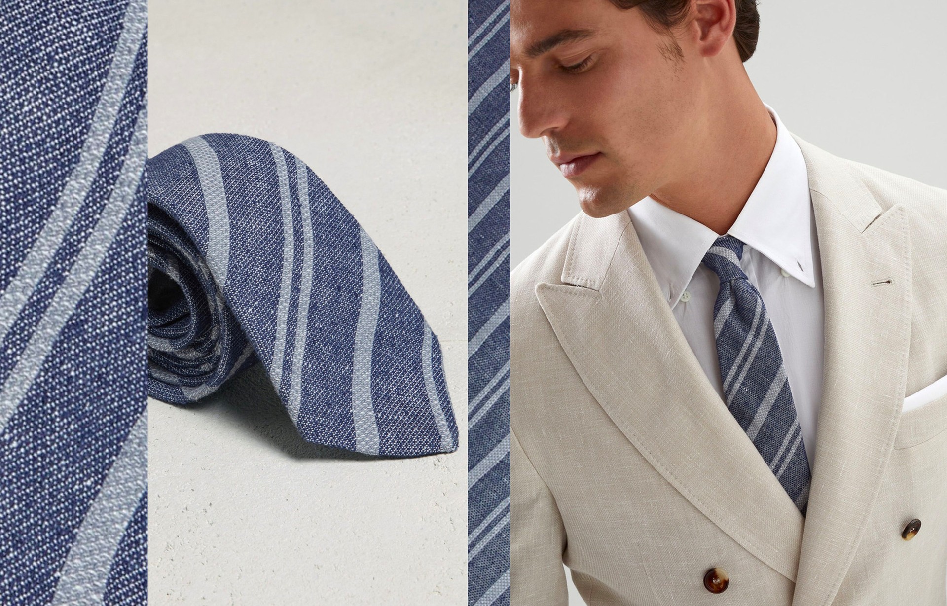 Silk-Linen Tie, £170 | BRUNELLO CUCINELLI