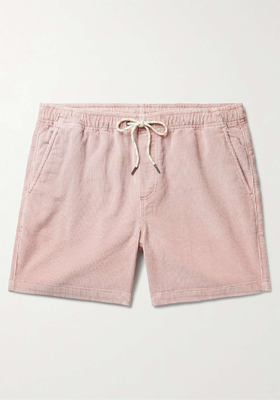 Straight-Leg Organic Cotton-Blend Corduroy Drawstring Shorts