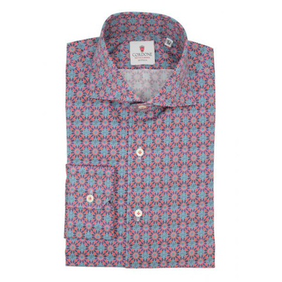 1956 Red Kaleidoscope Cotton Limited Edition Shirt from Cordone