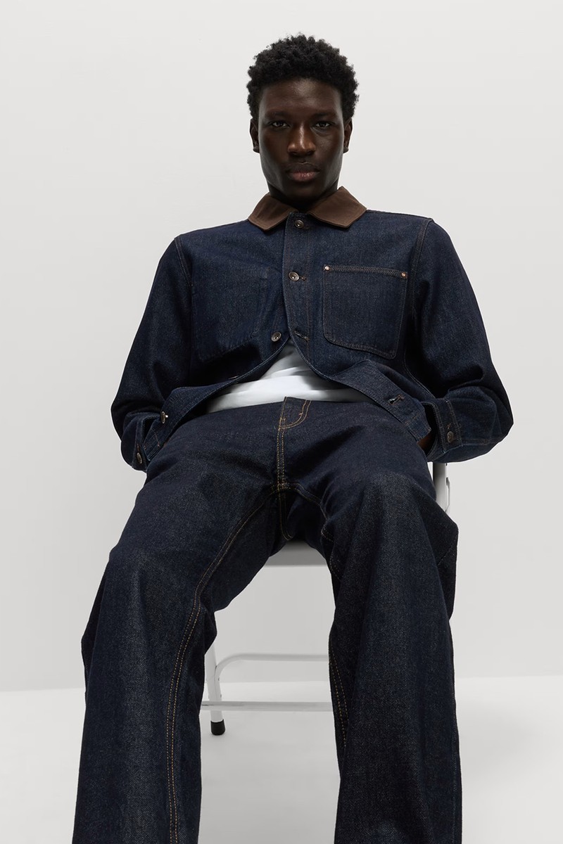 Denim Contrast Collar Jacket