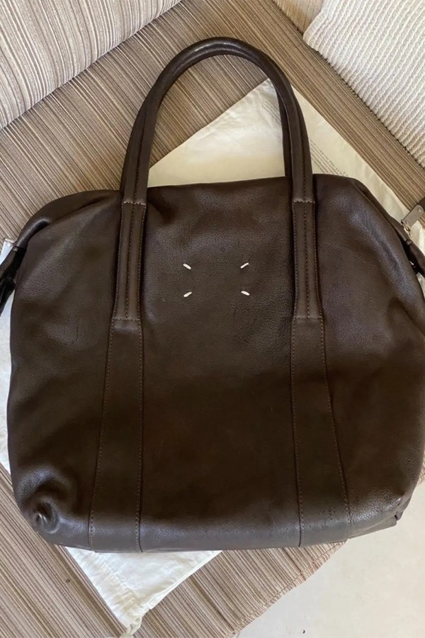 Vintage Leather Travel Duffle Bag from Maison Margiela