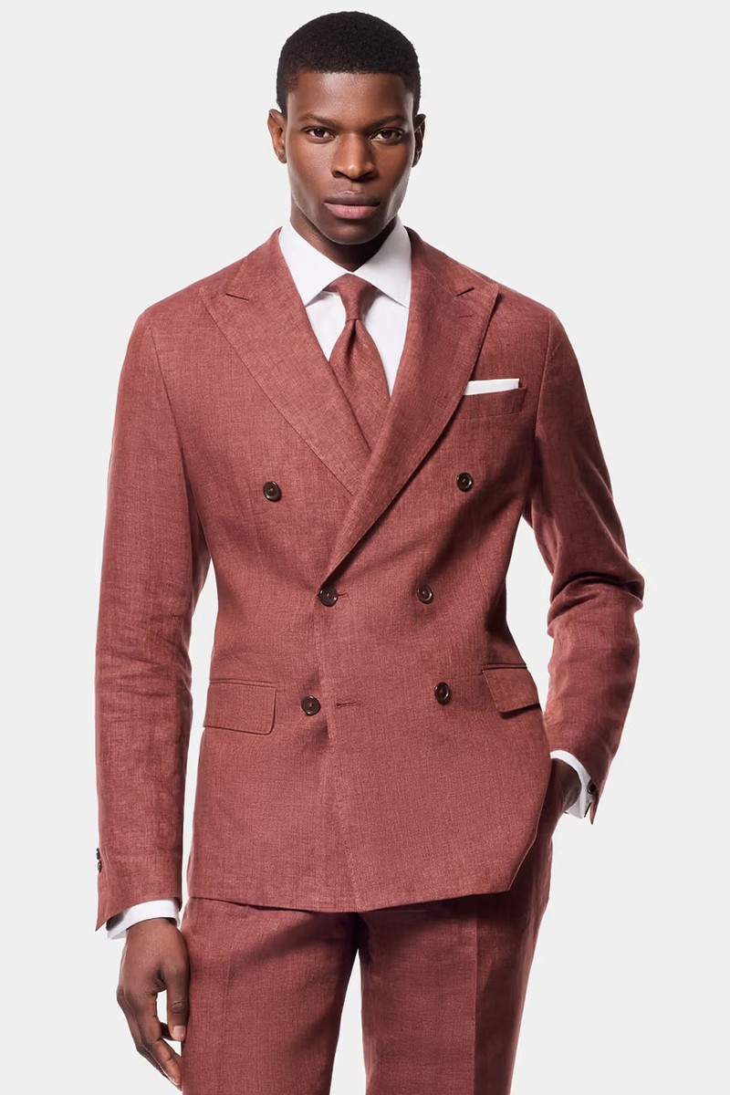 Tailored Fit Rust 1913 Linen Suit