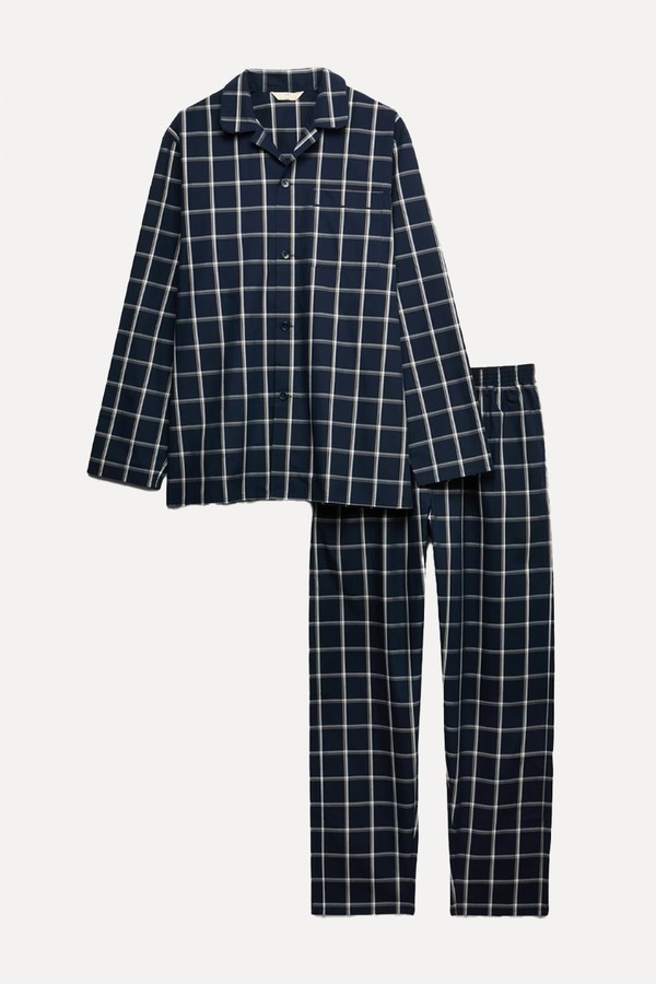 Pure Cotton Checked Pyjama Set from Marks & Spencer