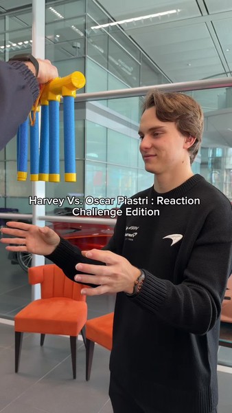 F1 Drivers Oscar Piastri & Harvey Face Reaction Challenge