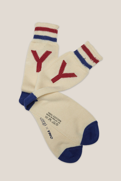 Y Motif Sock Red Blue